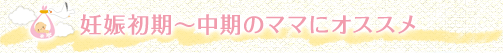 妊娠初期〜中期のママにオススメ