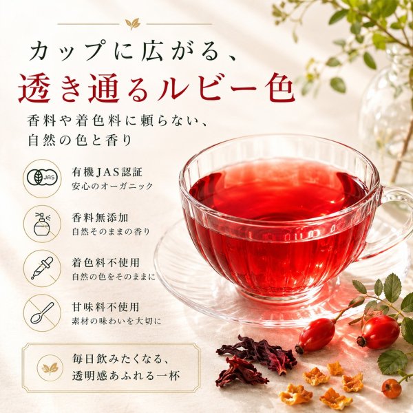 画像6: 【お得用】有機ローズヒップブレンドヴィーナスの紅い果実カット(リーフタイプ500g) (6)