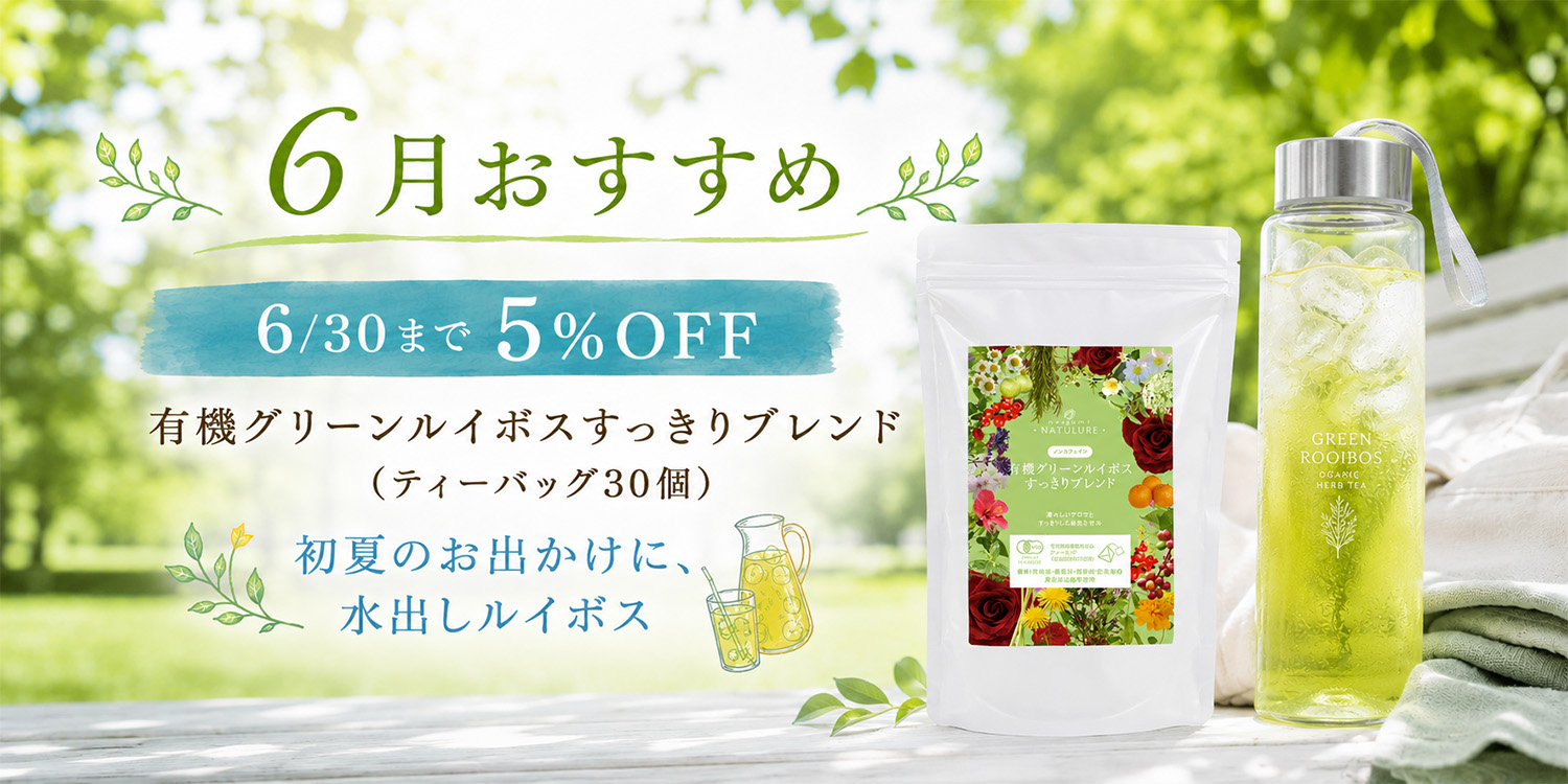 グリーンルイボス 6月おすすめ オーガニックハーブティー 